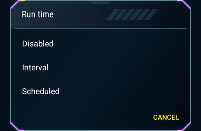 A schedule that fits your game - Choose a time, work period and next run.