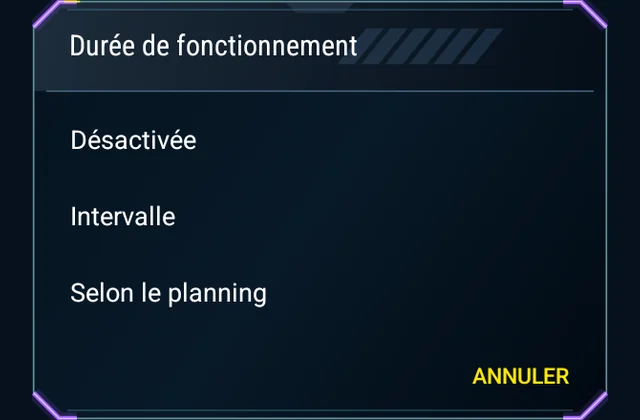 Un horaire adapté à votre jeu - Choisissez l'heure, la période de travail et le prochain démarrage.