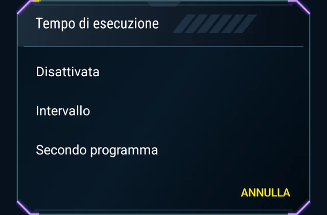 Un programma adatto al tuo gioco - Scegli l'orario, il periodo di attività e la prossima esecuzione.